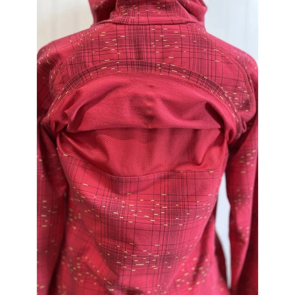 Womens Nike Dry Fit Hooded Pullover Athletic Jacket Hot pink Techno Print.Sz Med